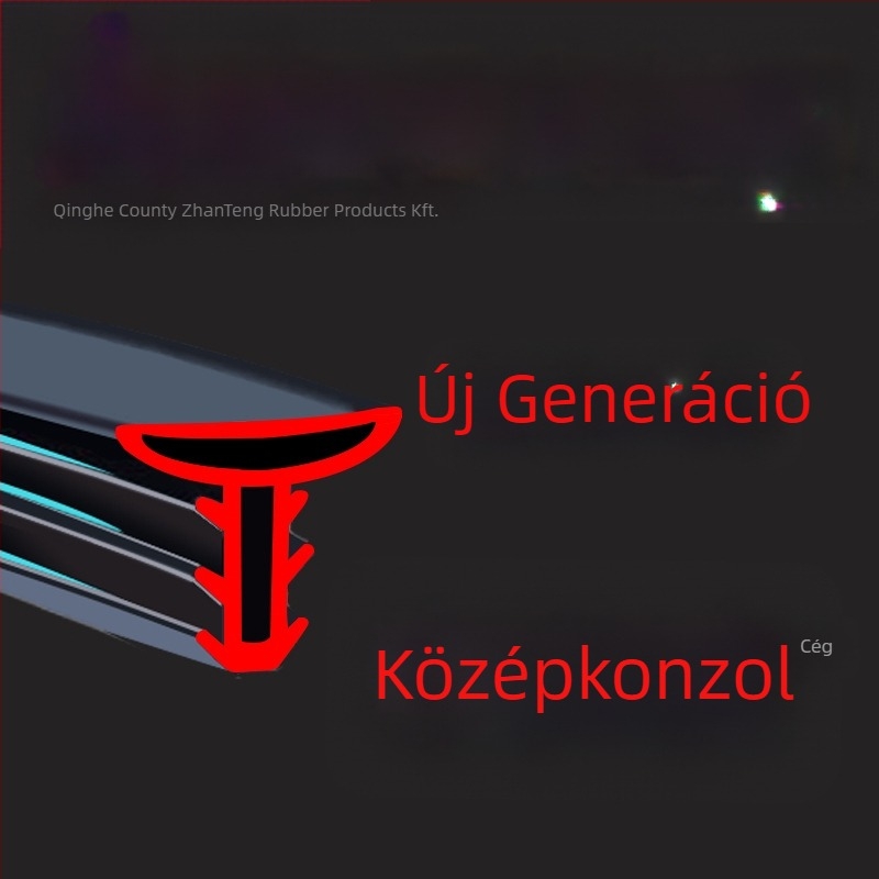 Gumi tömítőcsík az autó középső konzoljához – zajcsökkentő tömítés a szélvédő réséhez, modell Car Center Console Sealing Strip, vastagság 1