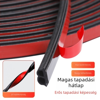 Ajtó- és ablak tömítőszalag, B-típus, öntapadós gumitömítés, univerzális