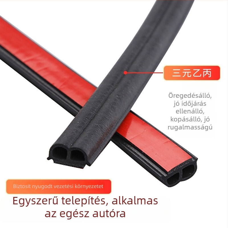Ajtó- és ablak tömítőszalag, B-típus, öntapadós gumitömítés, univerzális