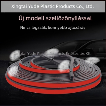 Autó B-típusú EPDM habos tömítőcsík – ajtó tömítő, szélálló, por- és hangszigetelő, ütésálló védelemmel