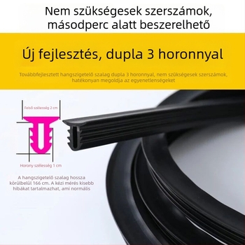 Autóajtó tömítőszalag dupla rétegű hangszigeteléssel, vastított kivitel a teljes autó zajcsökkentéséhez, univerzális ajtó- és varratömítés, módosítási kiegészítő