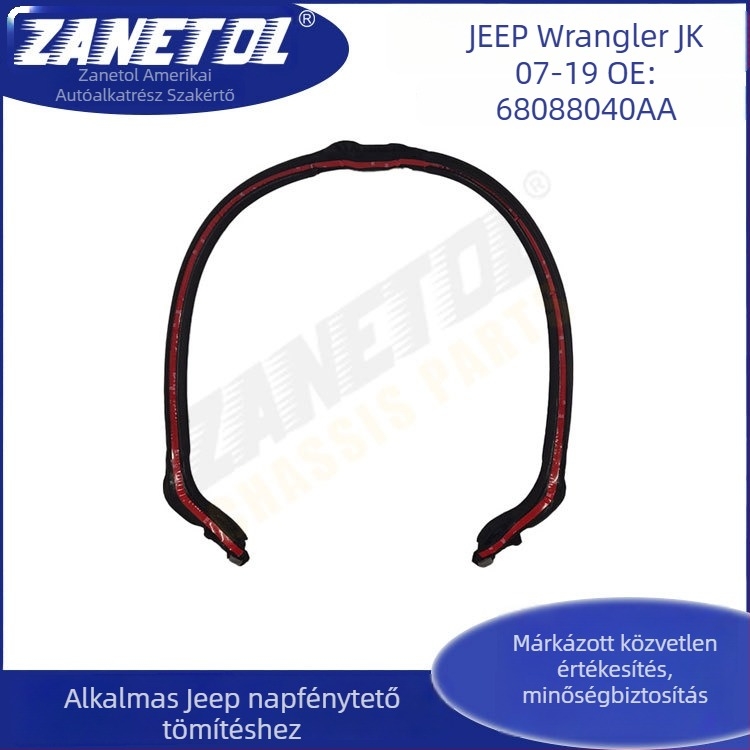 Zuntuo gumírozott tömítőcsík 68088040AA Wrangler JK 2007–2019 tetőablak
