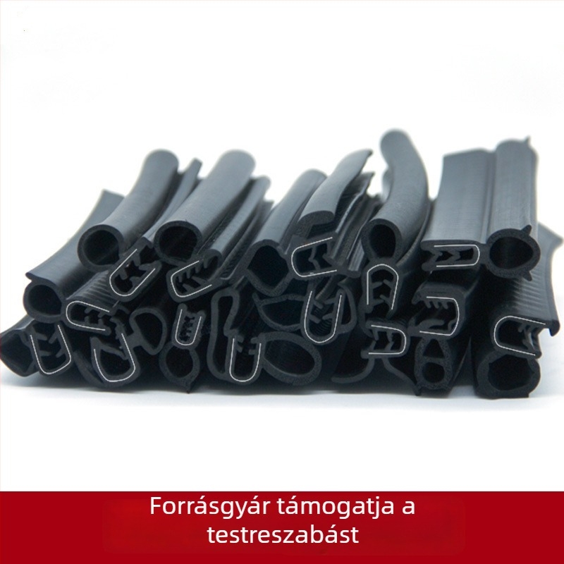 Autó ajtó- és hátsó ajtó tömítés beépített acéllemezzel, EPDM gumi