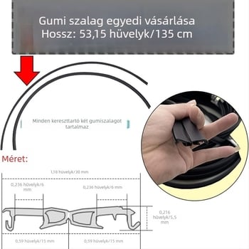 Tetőcsomagtartóhoz készült gumitömítő szalag
