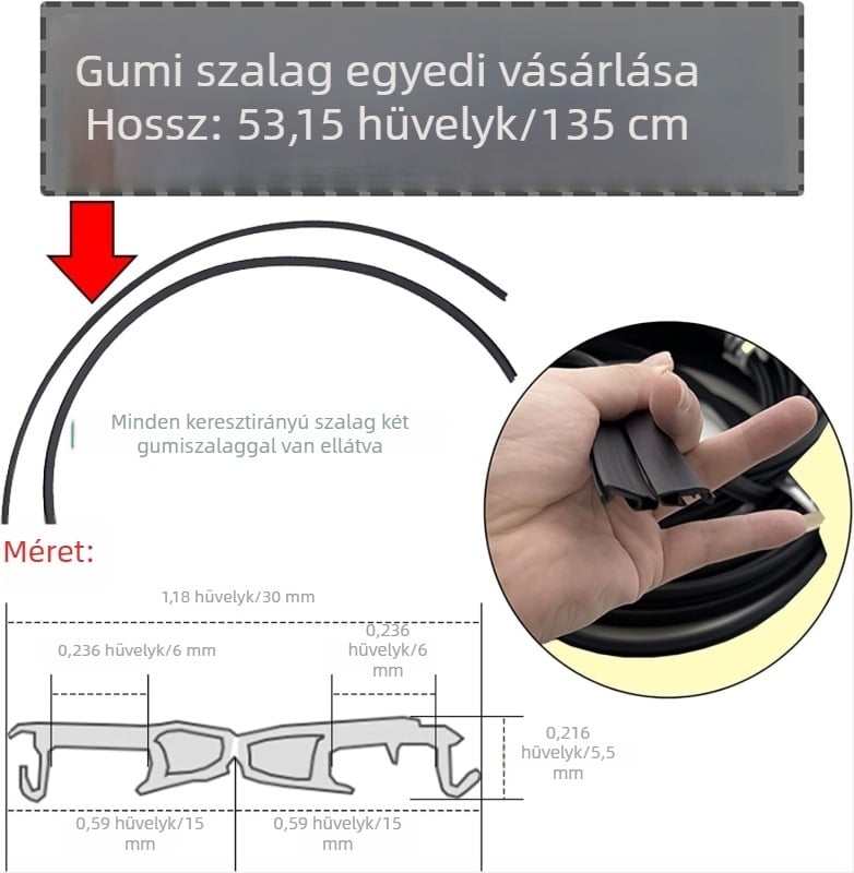 Tetőcsomagtartóhoz készült gumitömítő szalag