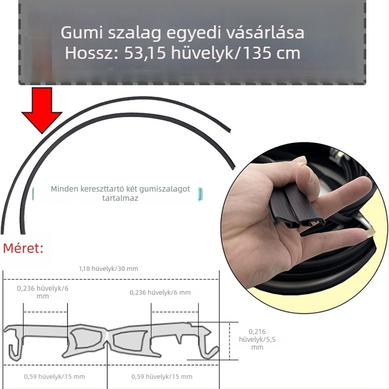 Tetőcsomagtartóhoz készült gumitömítő szalag