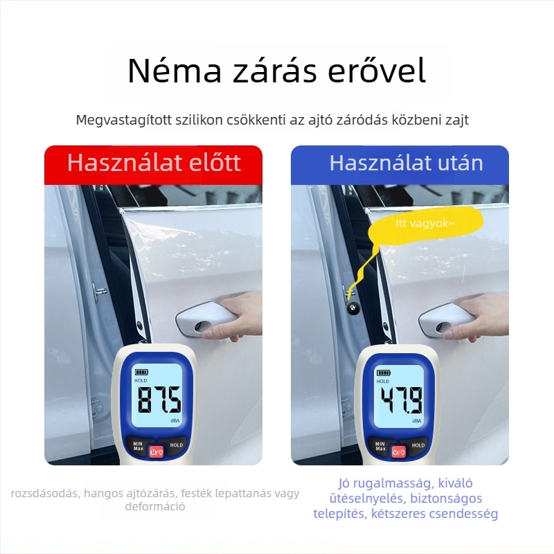 Szilikon ajtó ütéscsillapító párna, univerzális, ütközésgátló matrica