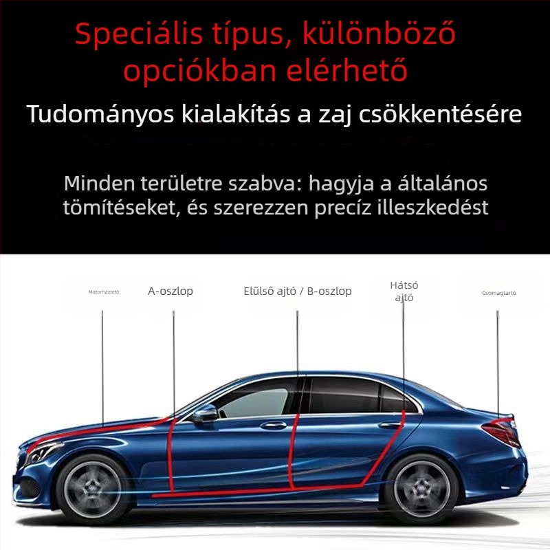 Autó tömítő szalag az első- és hátsó ajtókhoz, a motorháztetőhöz és a csomagtartóhoz; gumi; Morning billion; modell zy; speciális autókhoz