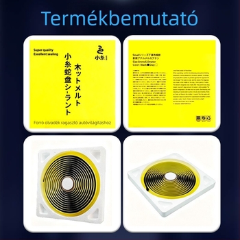 Butyl hot-melt szigetelőcsík lámpákhoz és ajtókhoz, modell Yk01, fekete/szürke lencse szegély, 8 mm