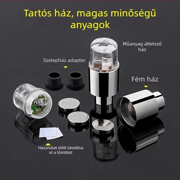 Motorkerékpár gumiabroncs szelepszár LED világítás, rozsdamentes acélból, csavaros szerelés, általános méretek