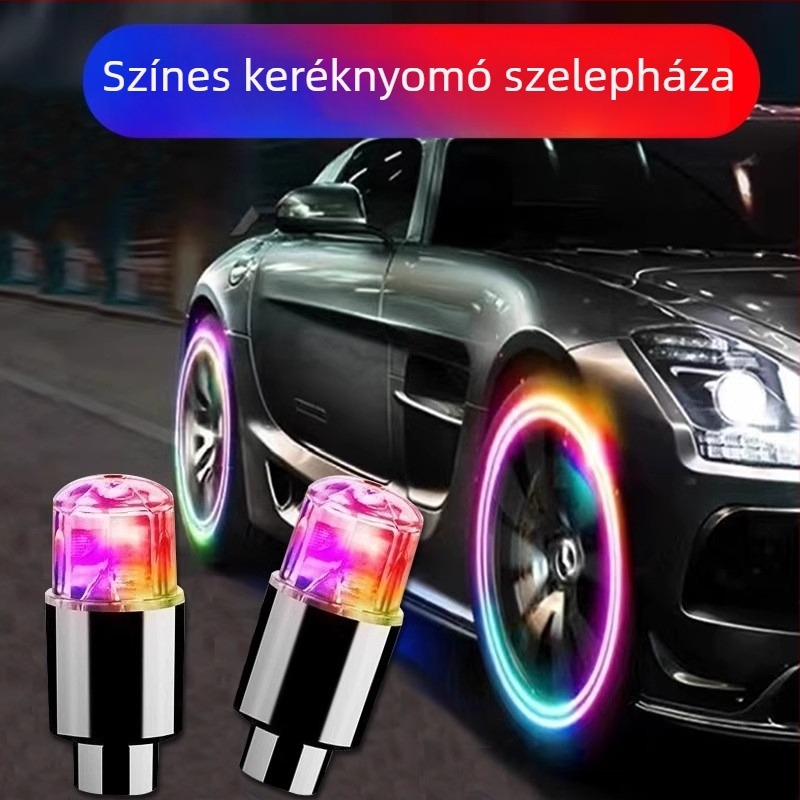 Motorkerékpár gumiabroncs szelepszár LED világítás, rozsdamentes acélból, csavaros szerelés, általános méretek