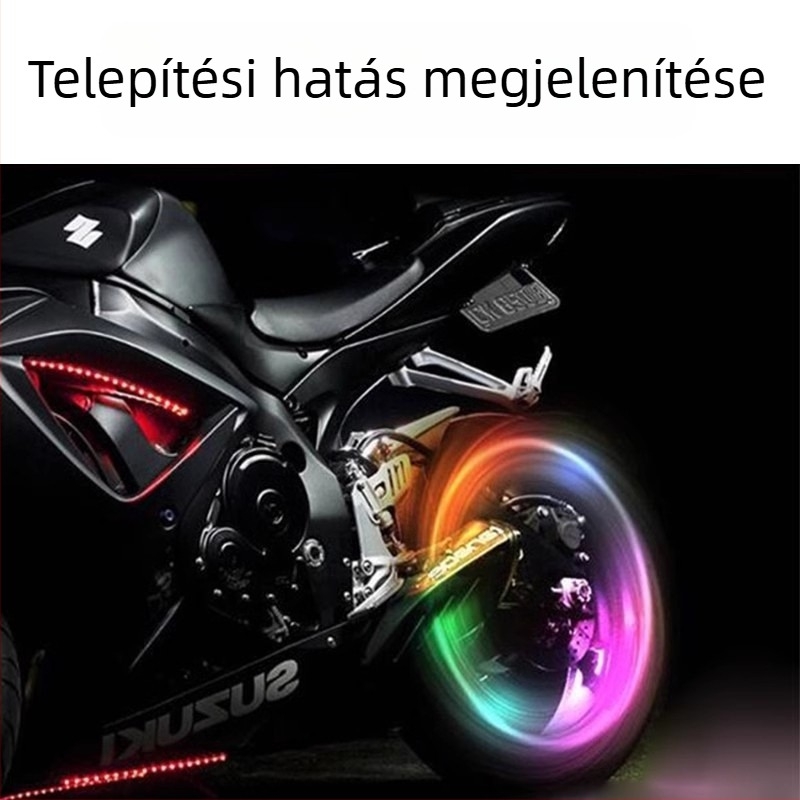 Motorkerékpár gumiabroncs szelepszár LED világítás, rozsdamentes acélból, csavaros szerelés, általános méretek