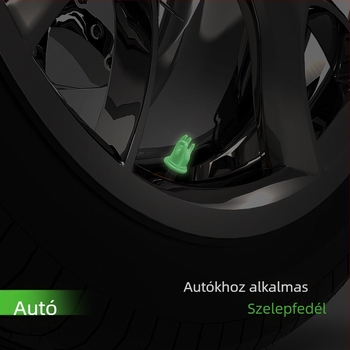 Fénylő szelepsapka OK gesztussal autókhoz, elektromos kerékpárokhoz és kerékpárokhoz