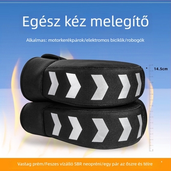 Motorkerékpár kormányvédők, univerzális, téli vastag fleece belsővel, SBR diving cloth anyag, fényvisszaverő