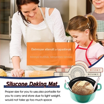 Szilikon tészta dagasztó matrac hosszú fogantyúval — sütőmat, logóval testreszabható