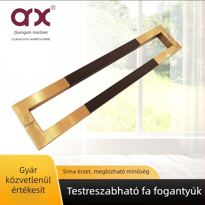 Üvegajtó kilincs rozsdamentes acélból – modell Q-3025; rejtett szerelés; az ajtó középpontjában történő felszerelés; új kínai stílus