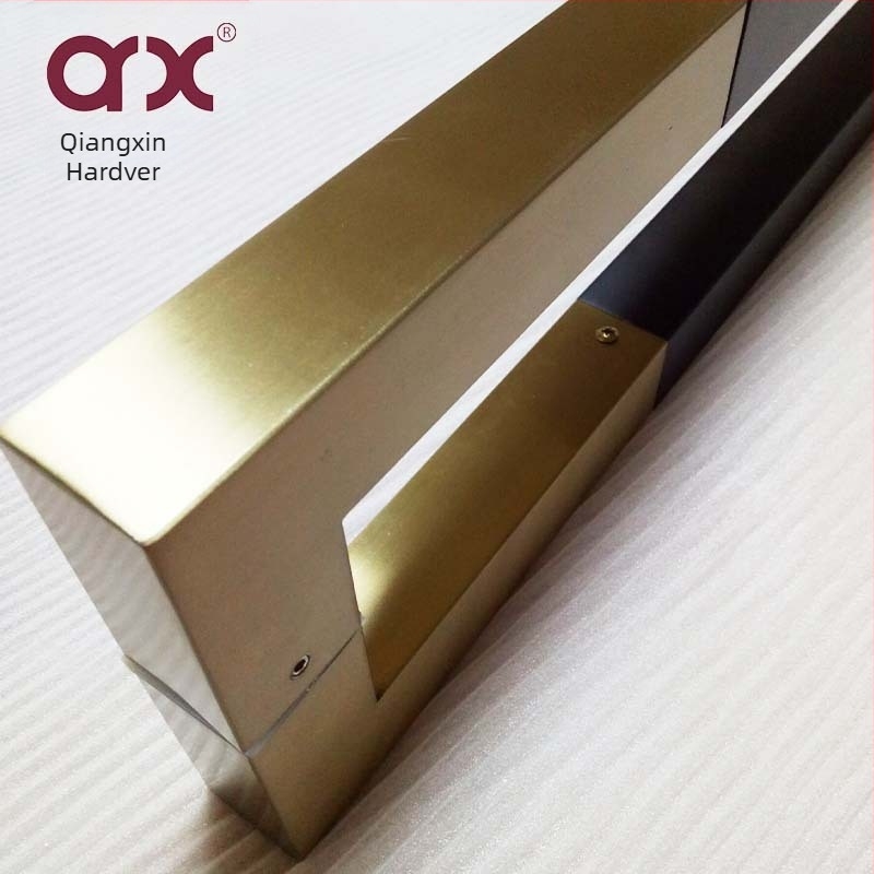 Üvegajtó kilincs rozsdamentes acélból – modell Q-3025; rejtett szerelés; az ajtó középpontjában történő felszerelés; új kínai stílus