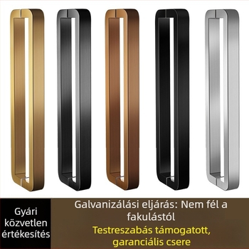 Rozsdamentes acél tolóajtó fogantyú, elektroplatált felülettel, ujjlenyomat-mentes, kerek sarokkal, üvegajtókhoz