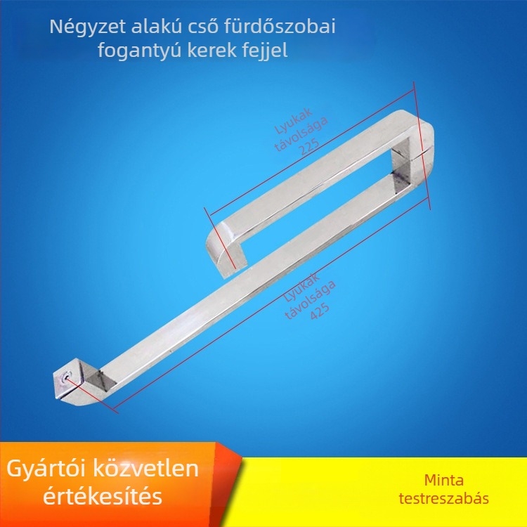 Dőlésszögű fürdőszobai fogantyú rozsdamentes acélból üvegajtókhoz