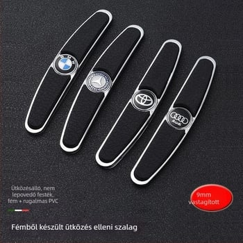 Autóajtó anti-ütköző csík, fém+PVC, általános modellekhez illeszkedik, testreszabható feldolgozás