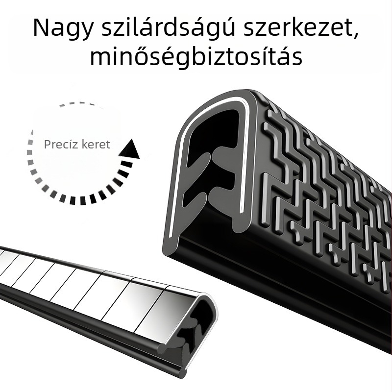 U alakú tömítőszalag ajtókhoz, ütésvédő dekoratív szalag fémlemezekhez és üvegélekhez, hajlítási szalag