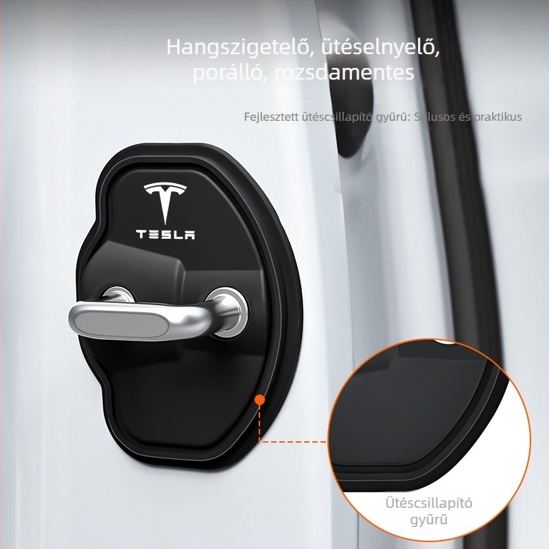 Tesla ajtózárfedél – szilikon, ütközésgátló ragasztó, Tesla-kompatibilis, Guangzhou eredetű