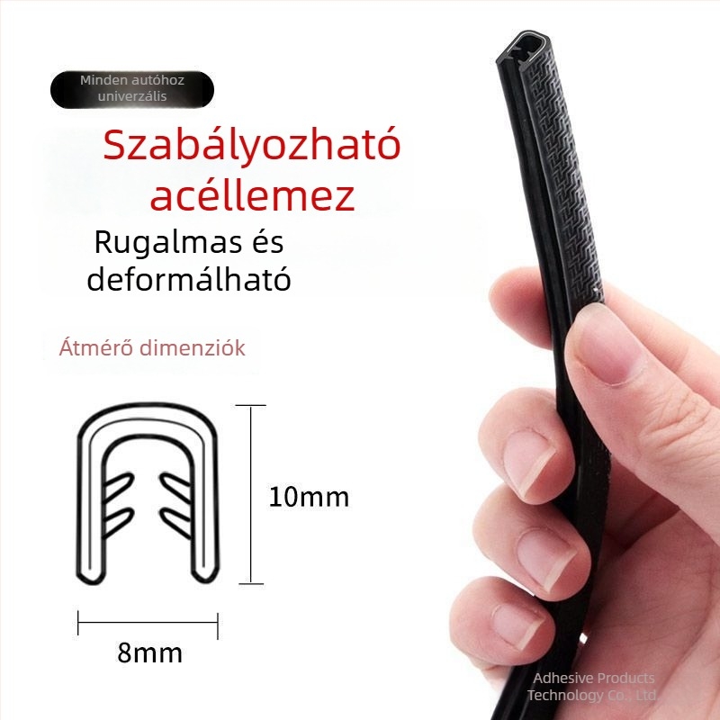 U- alakú autó ajtóélvédő szalag | PVC | Modell: U-shaped | Univerzális kompatibilitás | Testre szabható