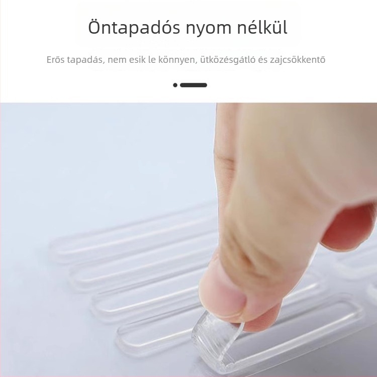 Átlátszó szilikonból készült ütközésvédő szalag szekrényekhez és ajtókhoz – nyom nélkül, csendes védő matrica