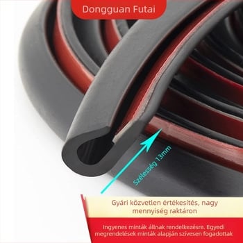 13 mm-es PVC autóajtó díszítő csík, öntapadó, ütközésvédő él