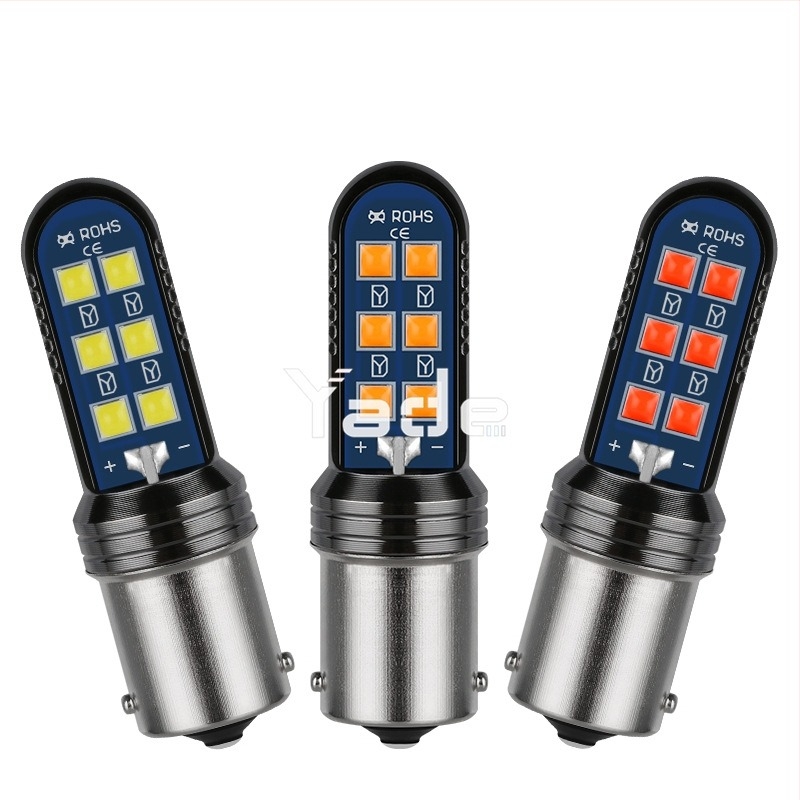 LED autóféklámpa 1157 3030, 12SMD, fényes irányjelző, motorkerékpár hátsó lámpa és tolatólámpa