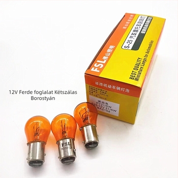 Foshan Lighting 12V/24V halogén féklámpa, üvegből, modell 1016, borostyán-fehér színben, autóhoz