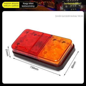 LED hátsó lámpa – 10 LED, 30W, 12–24V, 9800 lm, 30000 h