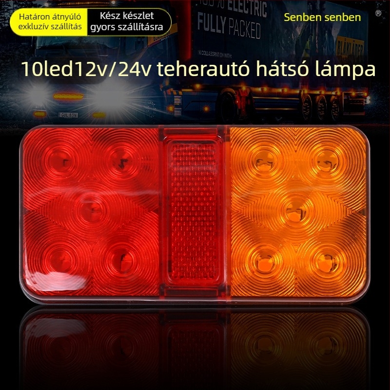 LED hátsó lámpa – 10 LED, 30W, 12–24V, 9800 lm, 30000 h