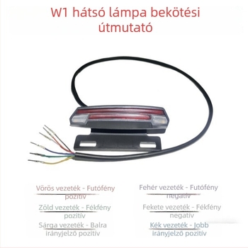 W1 LED hátsó lámpa - ABS, 36-48V, modell W1, alkalmas meghajtott járművekhez