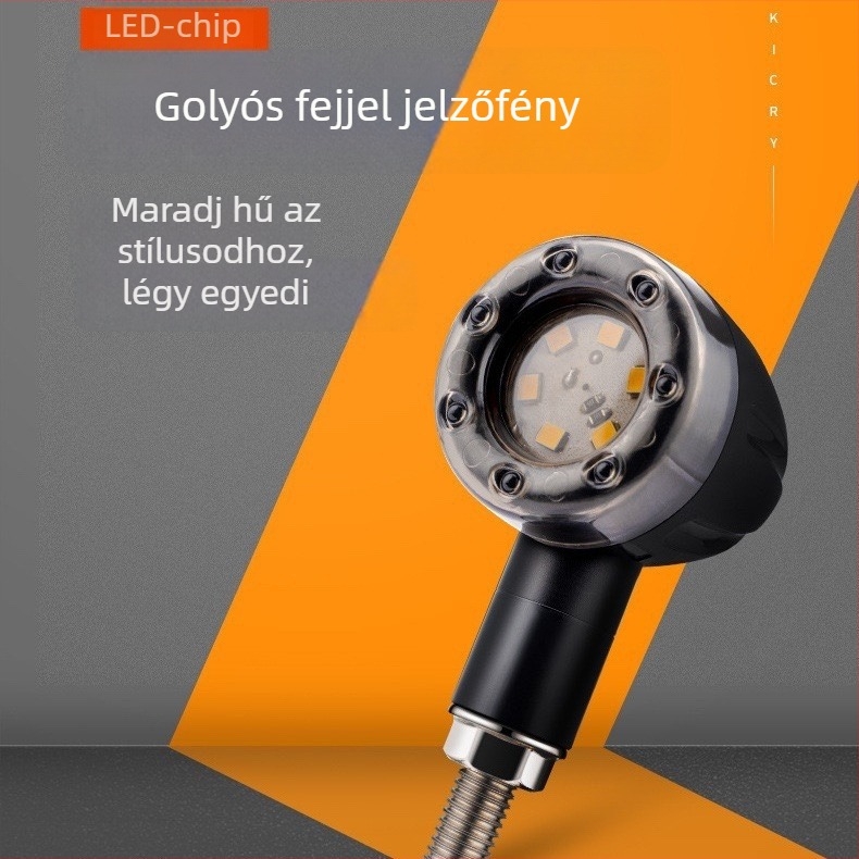 Harley-stílusú LED motorkerékpár irányjelző fék- és nappali fény funkcióval, 12V, 30W, univerzális kompatibilitás, modell 009