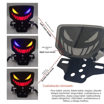 CG125 motorkerékpár hátsó lámpa | ABS+LED, 12V, 1A, LED fényforrás, integrált fék- és indexlámpa, kompatibilis TMX155 CG125, SX-162
