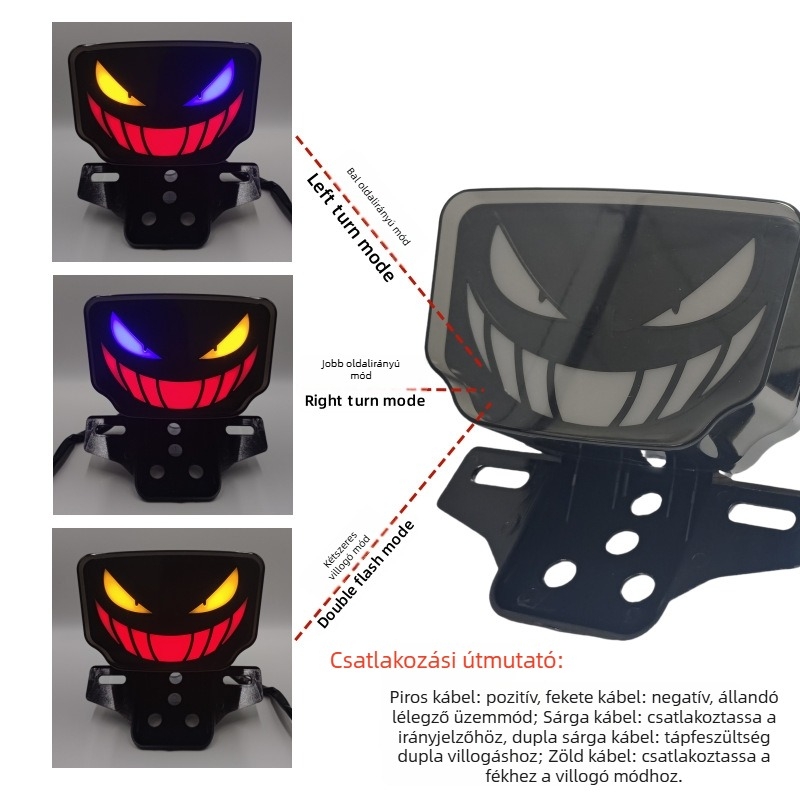 CG125 motorkerékpár hátsó lámpa | ABS+LED, 12V, 1A, LED fényforrás, integrált fék- és indexlámpa, kompatibilis TMX155 CG125, SX-162