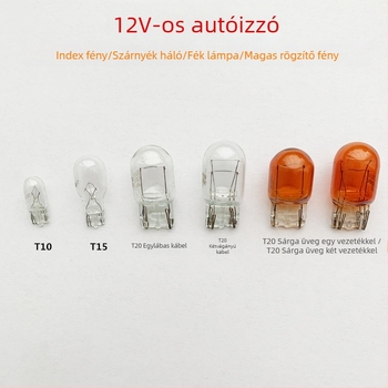 Autóhalogén izzó, 12V, T10/T15/T20, 5000 lm; fékvilágítás, indexvilágítás, hátsó világítás és rendszámtábla világítás