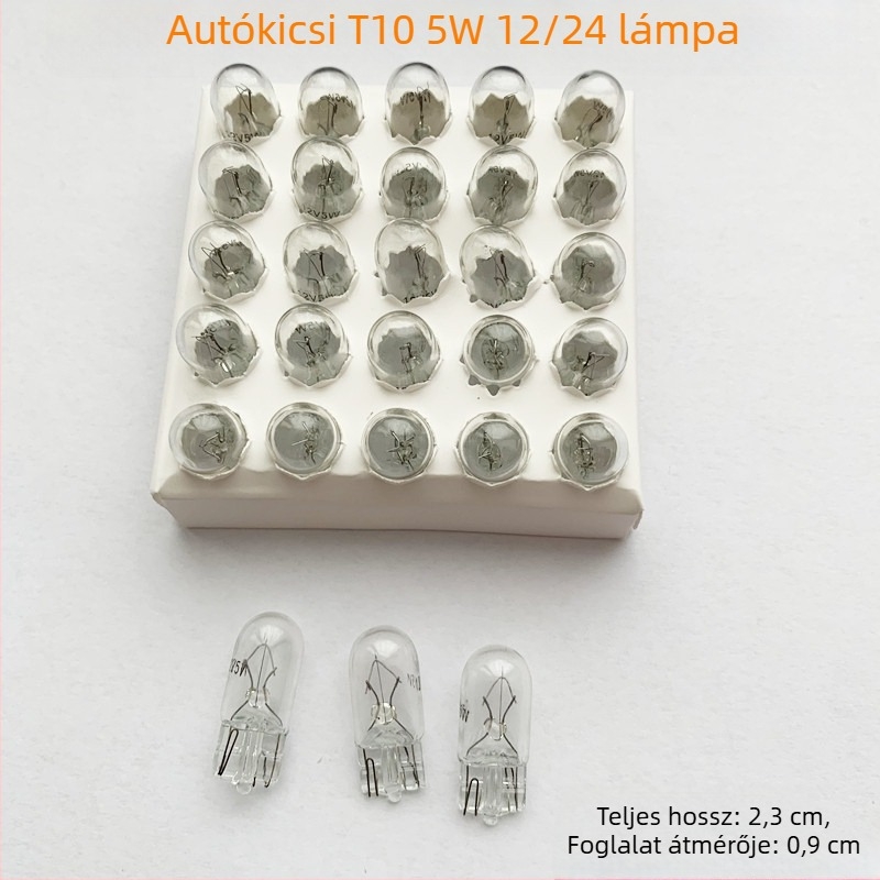 Autóhalogén izzó, 12V, T10/T15/T20, 5000 lm; fékvilágítás, indexvilágítás, hátsó világítás és rendszámtábla világítás