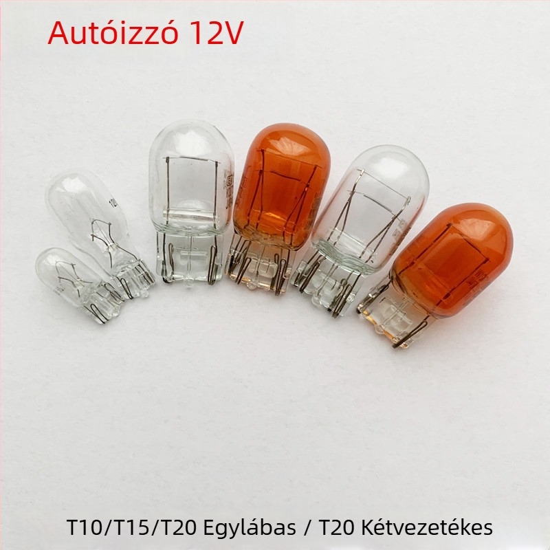 Autóhalogén izzó, 12V, T10/T15/T20, 5000 lm; fékvilágítás, indexvilágítás, hátsó világítás és rendszámtábla világítás