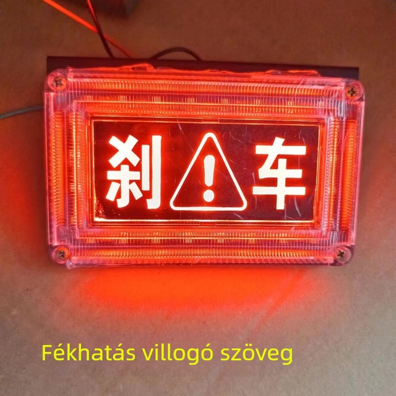 2026-os LED villogó riasztó lámpa autókhoz és teherautókhoz - színes LED fényű féklámpa, hátsó lámpa 12V/24V, hátulról történő ütközés elleni védelem, A ló éve