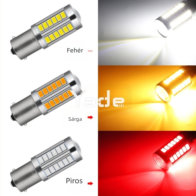 Yade LED autó lámpa: index- és féklámpa, 1156/1157, 5730/5630, 33SMD, T20, erős tolató fény