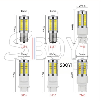 Shangbaiyi 12V LED féklámpa 33 SMD-vel 1156/1157/5730/5630-hoz, indexjelzővel