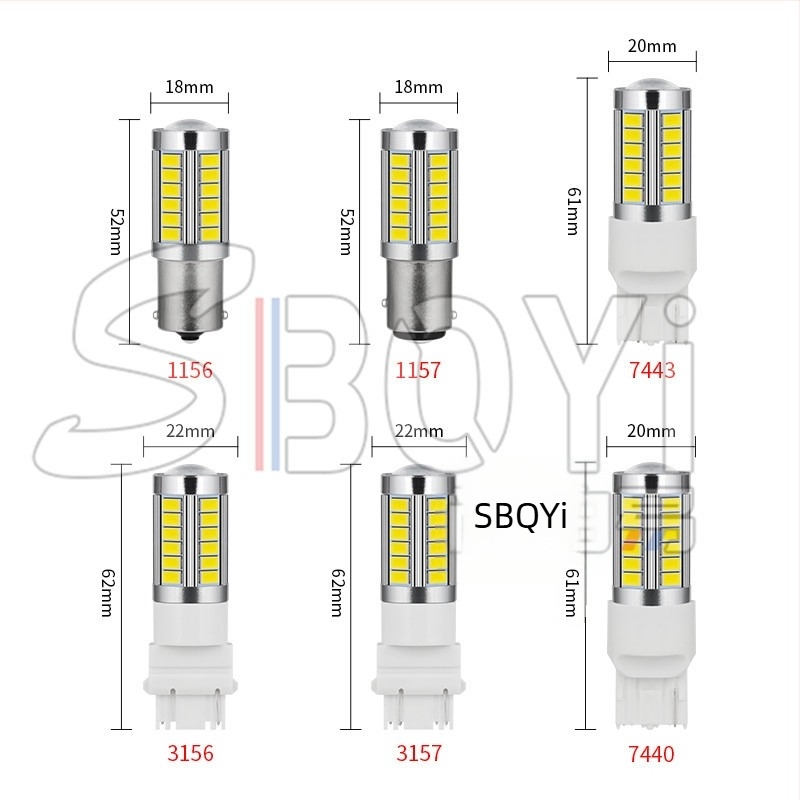 Shangbaiyi 12V LED féklámpa 33 SMD-vel 1156/1157/5730/5630-hoz, indexjelzővel