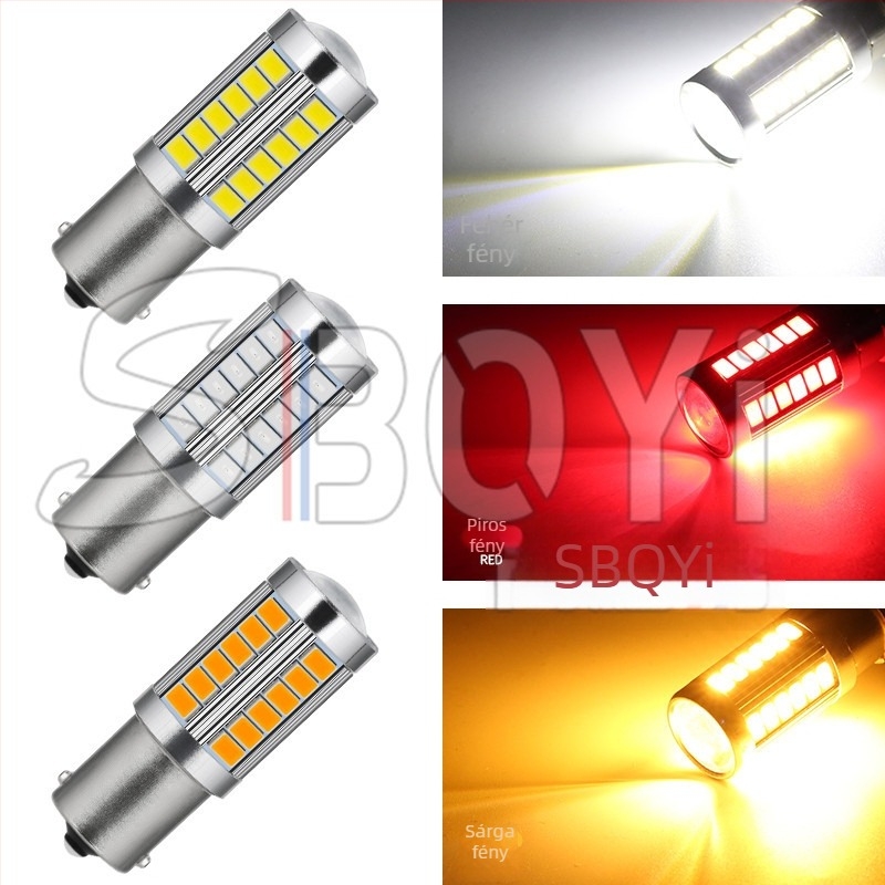 Shangbaiyi 12V LED féklámpa 33 SMD-vel 1156/1157/5730/5630-hoz, indexjelzővel