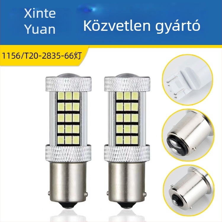 LED autóféklámpa, tolató- és indexlámpa, 1156/1157 és 7440/7443, 2835 66SMD LED-ek, 12V