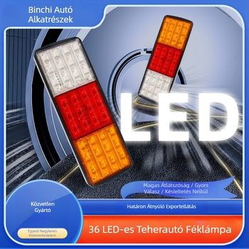 LED hátsó lámpa kamion/trailer modell, 36LED modell, 24V/12V, 0,06 A, 50 000 óra, 1000 lm, 6000K
