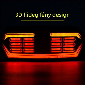 LED hátsó lámpa motorkerékpárhoz WD-002, WD-001, 12V, ABS+LED, testreszabás elérhető