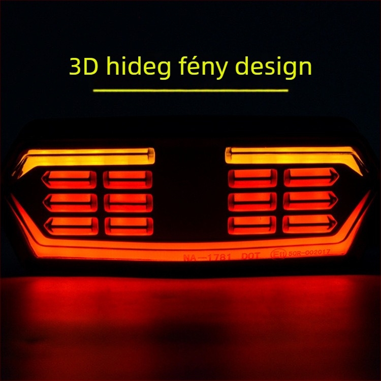 LED hátsó lámpa motorkerékpárhoz WD-002, WD-001, 12V, ABS+LED, testreszabás elérhető