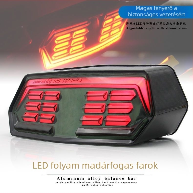 LED hátsó lámpa motorkerékpárhoz WD-002, WD-001, 12V, ABS+LED, testreszabás elérhető